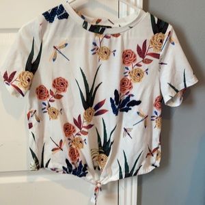 SHEIN White Flower Top Size M